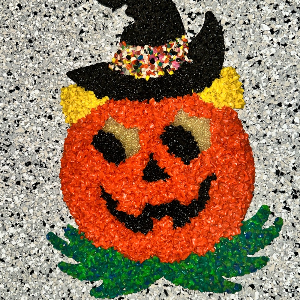 Vintage Melted Popcorn Plastic Halloween Pumpkin Jack O Lantern Decor Holiday